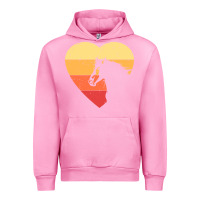 Fuchsia Pink Vintage Heart Horse Equestrian | Horse lover Urban Hoodie - linhVisuals