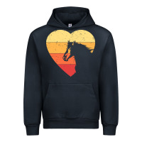Navy Vintage Heart Horse Equestrian | Horse lover Urban Hoodie - linhVisuals