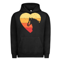 Pigment Black Vintage Heart Horse Equestrian | Horse lover Urban Hoodie - linhVisuals