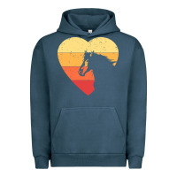 Pigment Midnight Navy Vintage Heart Horse Equestrian | Horse lover Urban Hoodie - linhVisuals