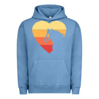 Pigment Pebble Blue Vintage Heart Horse Equestrian | Horse lover Urban Hoodie - linhVisuals