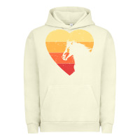 Pigment Pistachio Vintage Heart Horse Equestrian | Horse lover Urban Hoodie - linhVisuals