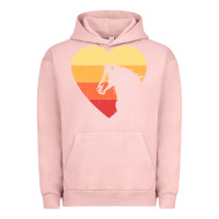Pigment Salmon Vintage Heart Horse Equestrian | Horse lover Urban Hoodie - linhVisuals