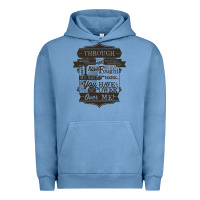 Pigment Pebble Blue labyrinth words Urban Hoodie - linhVisuals