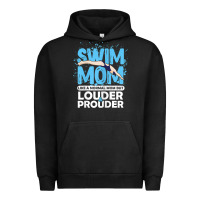 Pigment Black womens swimmer swim mom louder prouder sports mother t shirt t shirt Urban Hoodie - linhVisuals