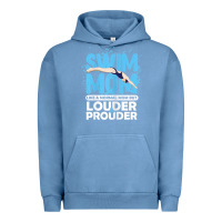 Pigment Pebble Blue womens swimmer swim mom louder prouder sports mother t shirt t shirt Urban Hoodie - linhVisuals