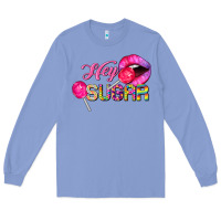 Colony Blue hey sugar valentine's day Long Sleeve Tee - FaDigitalArtStudio