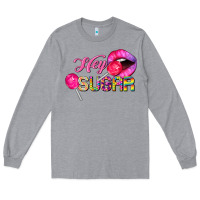 Heather Grey hey sugar valentine's day Long Sleeve Tee - FaDigitalArtStudio