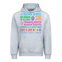 Heather Grey science is real , black lives matter , love is love , equality , kindn Urban Hoodie - linhVisuals