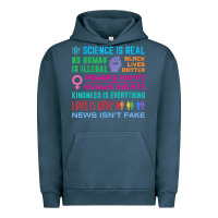Pigment Midnight Navy science is real , black lives matter , love is love , equality , kindn Urban Hoodie - linhVisuals