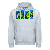Heather Grey arcade turtles Urban Hoodie - linhVisuals