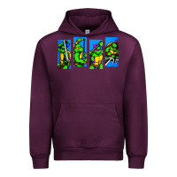 Mauve Wine arcade turtles Urban Hoodie - linhVisuals