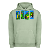 Pigment Oil Green arcade turtles Urban Hoodie - linhVisuals
