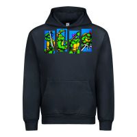 Navy arcade turtles Urban Hoodie - linhVisuals
