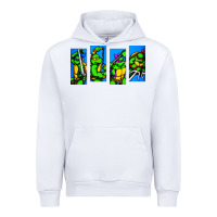 White arcade turtles Urban Hoodie - linhVisuals