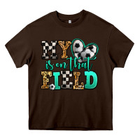 Chocolate Brown my heart is on that field soccer Heavy Core Tee - Jasminsmagicworld