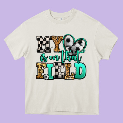 My Heart Is On That Field Soccer Heavy Core Tee Designed By Jasminsmagicworld