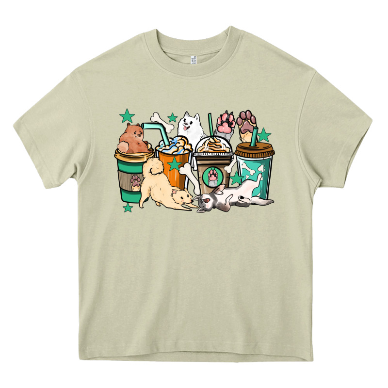 Dog Coffee Cups Heavy Core Tee by HowdyJamesFarm | Teevron