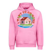 Fuchsia Pink i want to go home Urban Hoodie - linhVisuals