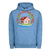 Pigment Pebble Blue i want to go home Urban Hoodie - linhVisuals