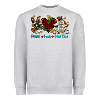 Heather Grey peace love martini Heavyweight Sweatshirt - AdoDesignShop
