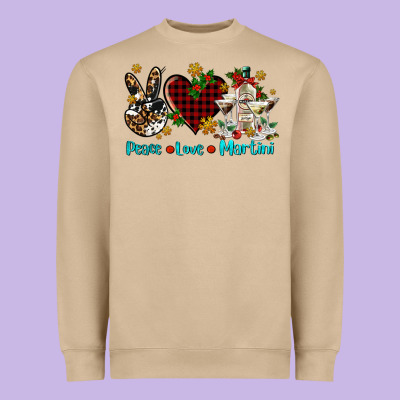 Peace Love Martini Heavyweight Sweatshirt Designed By Adodesignshop