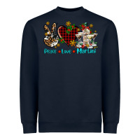 Navy peace love martini Heavyweight Sweatshirt - AdoDesignShop