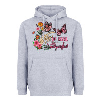 Heather Grey be real not perfect Heavyweight Hoodie - JahusDesignShop