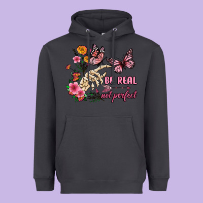 Be Real Not Perfect Heavyweight Hoodie Designed By Jahusdesignshop
