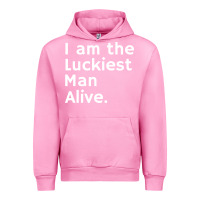Fuchsia Pink luckiest man alive Urban Hoodie - linhVisuals