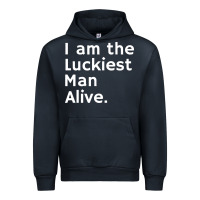 Navy luckiest man alive Urban Hoodie - linhVisuals