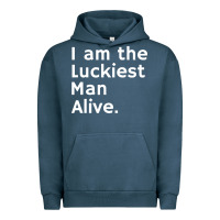 Pigment Midnight Navy luckiest man alive Urban Hoodie - linhVisuals