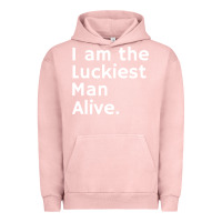 Pigment Salmon luckiest man alive Urban Hoodie - linhVisuals