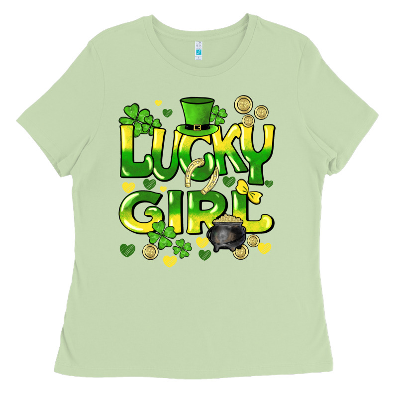 Lucky Girl St. Patricks Day Ladies Tee by HowdyJamesFarm | Teevron