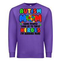 Purple autism mom some people look up to their heroes i'm Premium Sweatshirt - JahusDesignShop