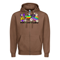 Chestnut peace love  equality Zipper Hoodie - AdoDesignShop
