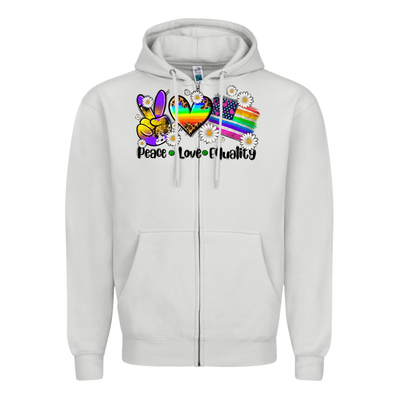 Peace Love  Equality Zipper Hoodie by AdoDesignShop | Teevron