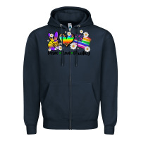 Navy peace love  equality Zipper Hoodie - AdoDesignShop