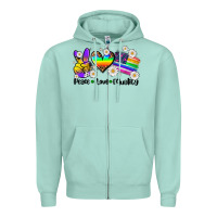 Seafoam peace love  equality Zipper Hoodie - AdoDesignShop