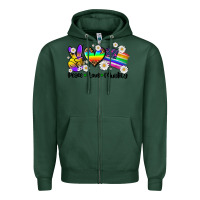 Sports Green peace love  equality Zipper Hoodie - AdoDesignShop