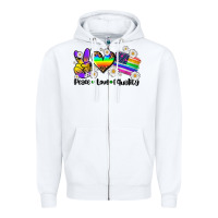 White peace love  equality Zipper Hoodie - AdoDesignShop