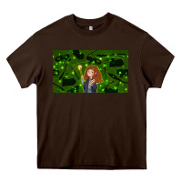 Chocolate Brown wizard girl and cat Heavy Core Tee - TumblerDesignByShophia