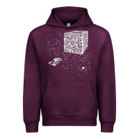 Mauve Wine qr code cube we are the borg Urban Hoodie - linhVisuals