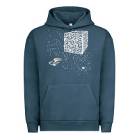 Pigment Midnight Navy qr code cube we are the borg Urban Hoodie - linhVisuals