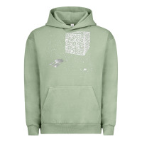 Pigment Oil Green qr code cube we are the borg Urban Hoodie - linhVisuals