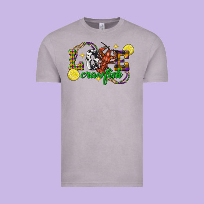 Mardi Gras Love Crawfish Vintage Tee Designed By Fadigitalartstudio