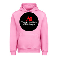 Fuchsia Pink Art Institute of Pittsburgh Urban Hoodie - linhVisuals
