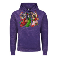 Cloud Purple french bulldog with christmas socks Vintage Hoodie - FaDigitalArtStudio