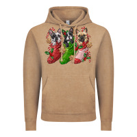 Vintage Coffee french bulldog with christmas socks Vintage Hoodie - FaDigitalArtStudio