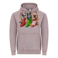 Vintage Zinc french bulldog with christmas socks Vintage Hoodie - FaDigitalArtStudio